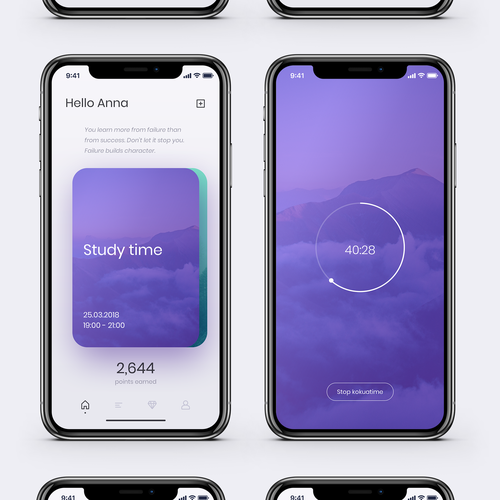 IPhone design with the title 'kokuatime App'