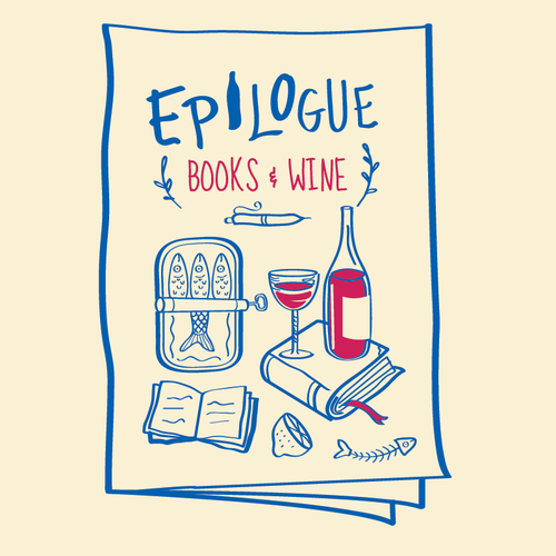Wine design with the title 'Books and Wine logo'