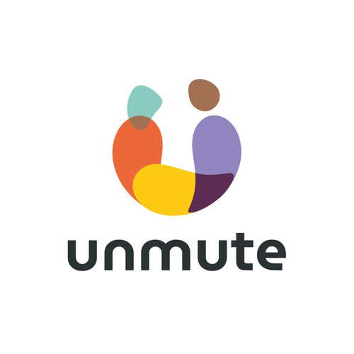 Pictogram design with the title 'unmute'