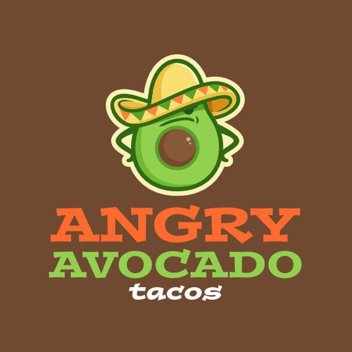 Fruit logo with the title 'Angry Avocado Logo '