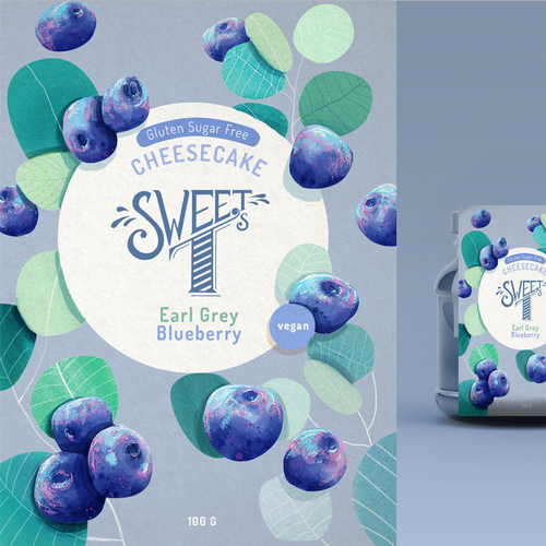 Cheesecake design with the title 'Label for cheesecake jar'