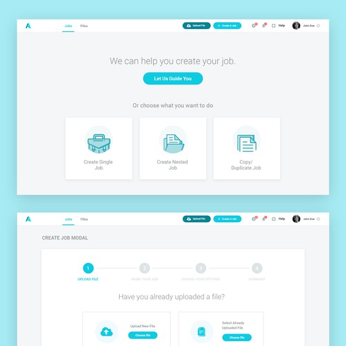 New design with the title 'New task creation process '