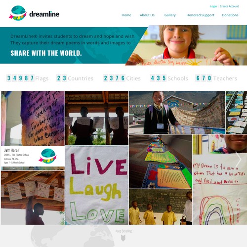 Kid website with the title 'DreamLine WebSite'