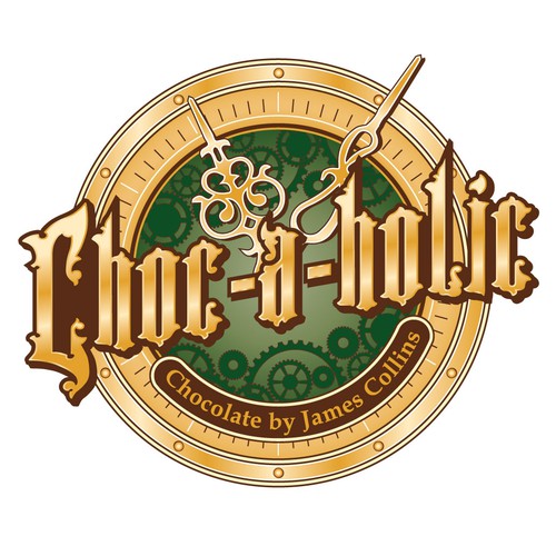 Clock logo with the title 'logo for chocolate company'