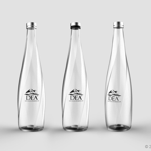 Product packaging with the title 'Bottle concept for mineral water.'