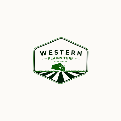 Grass logo with the title 'bold logo concept for western plains turf'