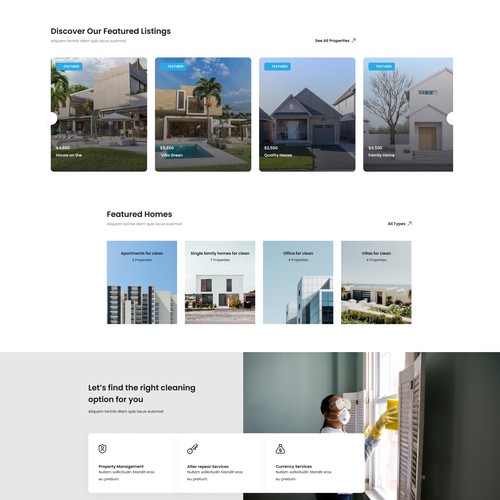 Cleaning website with the title 'Landing page for cleaning company'