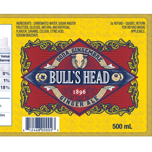 Ginger label with the title 'Bull's Head'