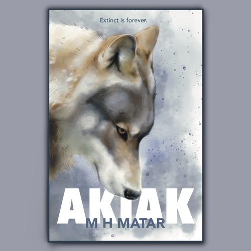 Wolf book cover with the title 'Watercolor painting in Procreate'