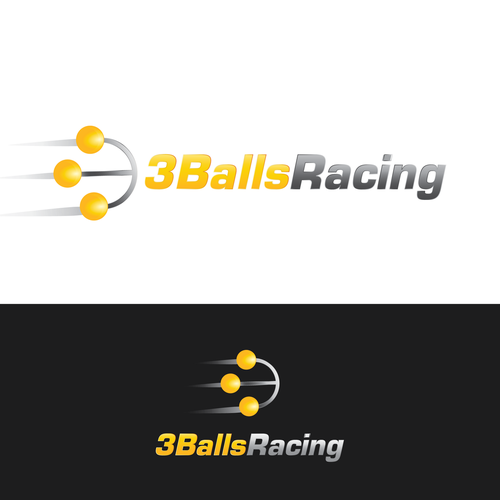 Racing logo with the title '3 Balls Racing logo'