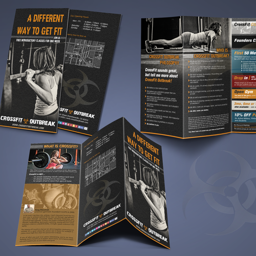 Crossfit design with the title 'Brochure for CrossFit Outbreak'