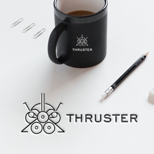 Rocket design with the title 'THRUSTER'