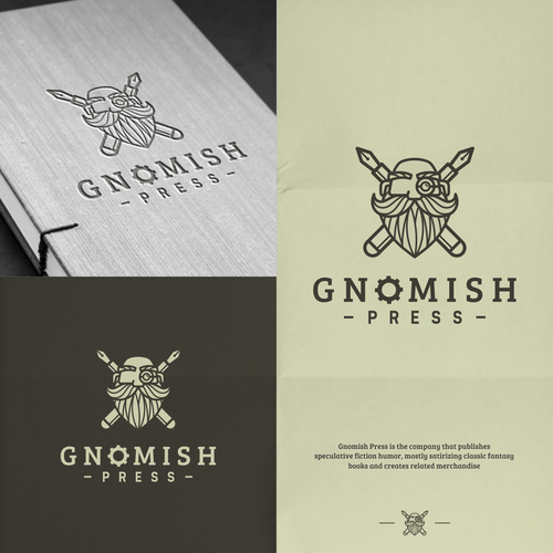 Publisher logo with the title 'Gnomish Press Logo Design'