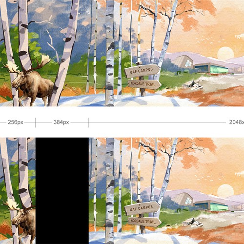 Illustration with the title 'Digital Backdrop for UAF Business Leader of the Year'