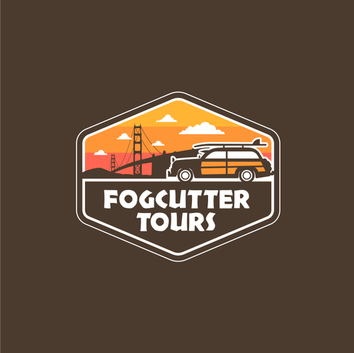 Tiki design with the title 'Fogcutter Tours'