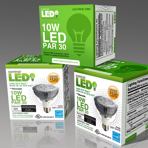 Illustrator design with the title 'LED Bulb new packaging design'