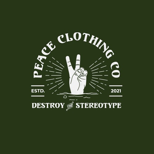 Peaceful logo with the title 'Vintage logo for a clothing company'