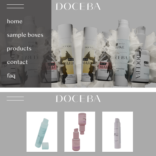 Beauty product website with the title 'Website Design for Cosmetics Company'