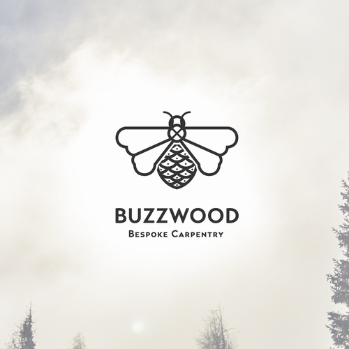 Carpentry design with the title 'Eye popping bee logo for Buzzwood'