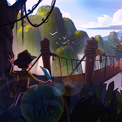 Digital painting artwork with the title 'Key visual - YT header'