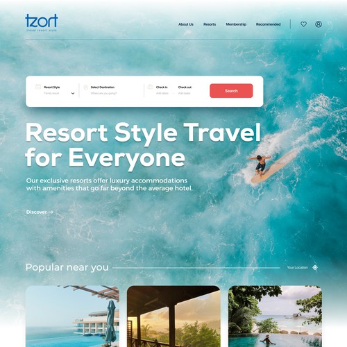 Travel agency website with the title 'Travel Resort'