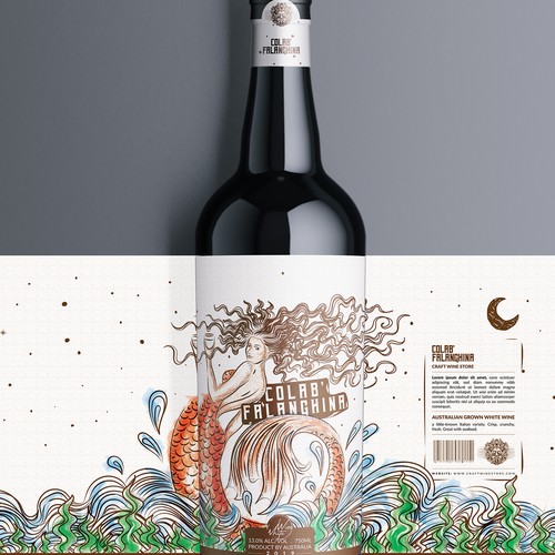 Red wine label with the title 'Red wine '