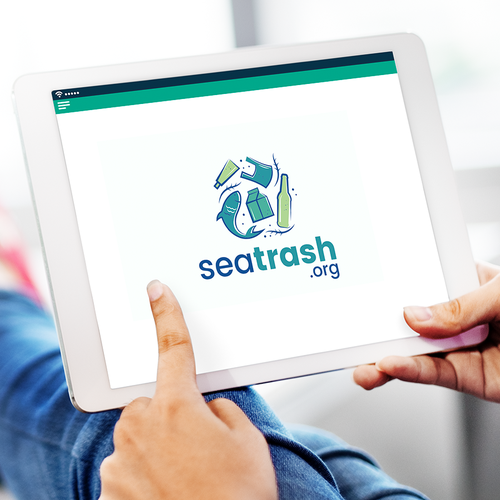 Waste logo with the title 'Sea Trash'
