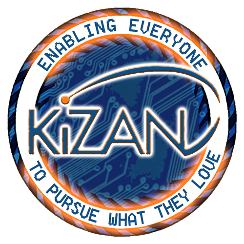 Computer t-shirt with the title 'Kizan neon logo'