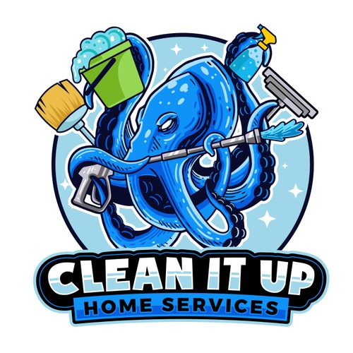 Home service logo with the title 'CLEAN IT UP HOME SERVICES'