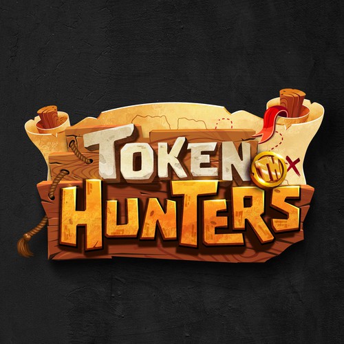 Pictorial logo with the title '3D Logo Redesign for Token Hunters – AR Play-to-Earn Mobile Game'