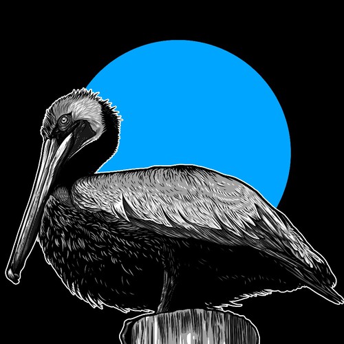 Bird artwork with the title 'Pelican Bird'