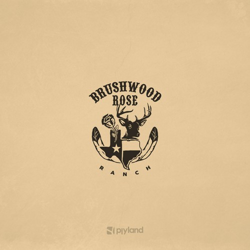 Texas logo with the title 'BRUSHWOOD ROSE'