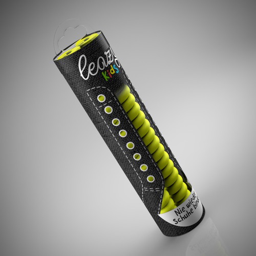 CGI design with the title 'Curly Shoelaces Design Tube Package'