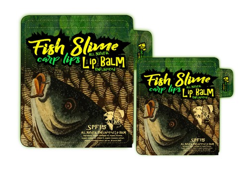 Creative label with the title 'crazy lip balm'