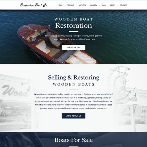 Restoration design with the title 'Boat Restoration Company Website'