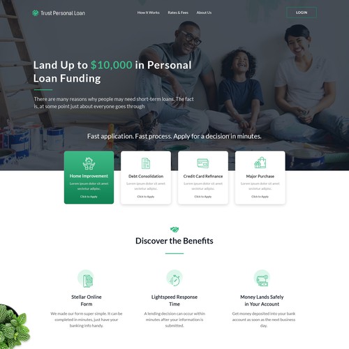 Finance website with the title 'Modern website design'