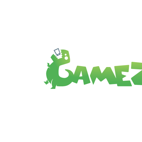 Dinosaur logo with the title 'Gamezaur  |  LOGO  |  Mobile Games Development Studio'