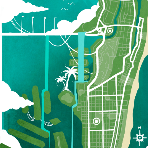 Miami design with the title 'Miami T-shirt Design'