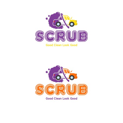 Carwash logo with the title 'Scrub logo'