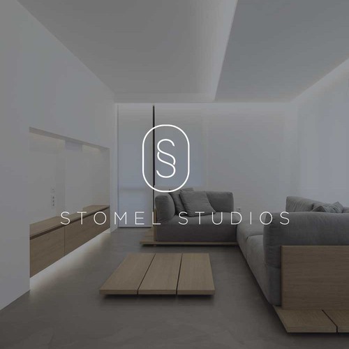 Interior decoration logo with the title 'Minimal Logo Design for Stomel Studios'
