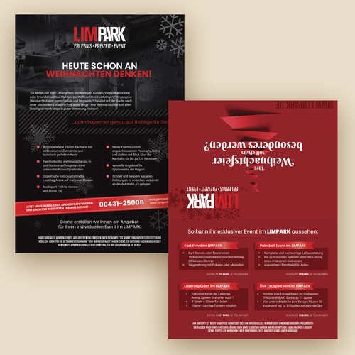 Amusement park design with the title 'Redesign bestehender Weihnachtsflyer für eine Freizeitanlage'
