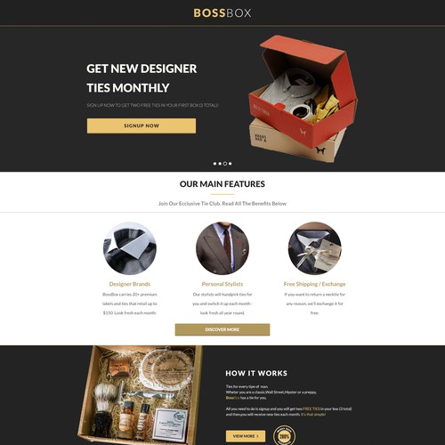 Men design with the title 'Help create a landing page for a men's tie club.'