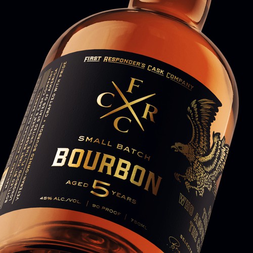Label with the title 'Label design for veteran owned bourbon '