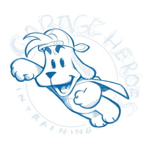 Superhero artwork with the title 'Character Mascot Design'