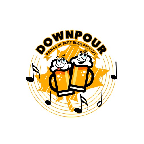 Festival logo with the title 'Downpour Prince Rupert Beer Festival'