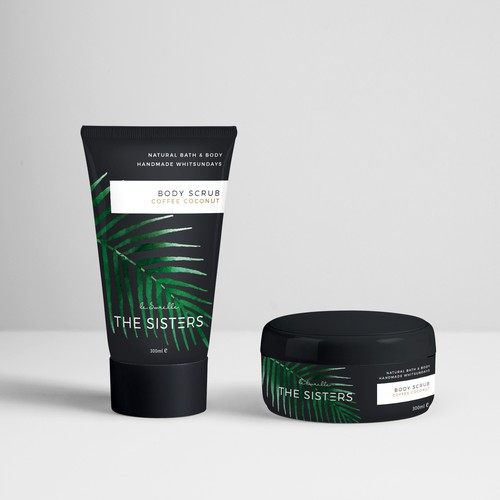 Scrub design with the title 'Packaging design for beauty products'