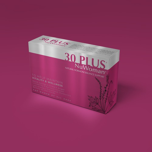 Pills packaging with the title '30Plus NuWoman'