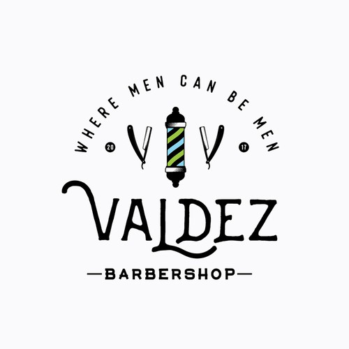 Barbershop logo with the title 'Valdez Barbershop'