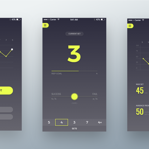 Tracker design with the title 'Fitness App Design '
