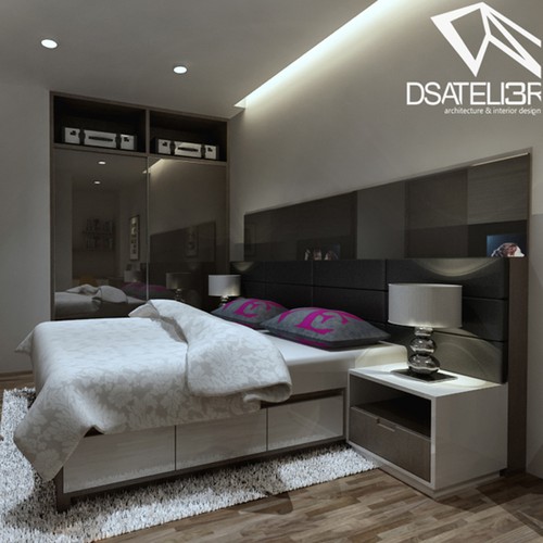 Bedroom design with the title 'Studio Apartment'